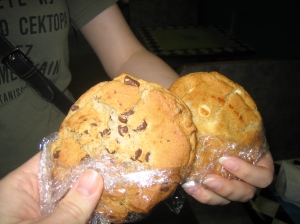 Cookies at Big Mouth Subs. Chocolate chip and macadamia nut