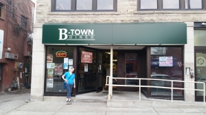 Kira, in front of the B-Town Diner